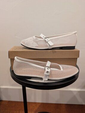 Leopard Mesh Dress Shoe • White Slip‑On • Size 8.5 • NIB